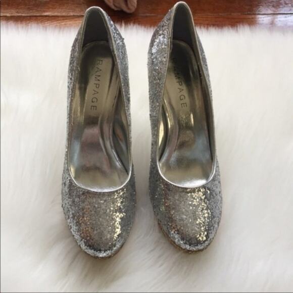 Silver & Gold Glitter Platform Heels Prom Costume - Picture 5 of 7